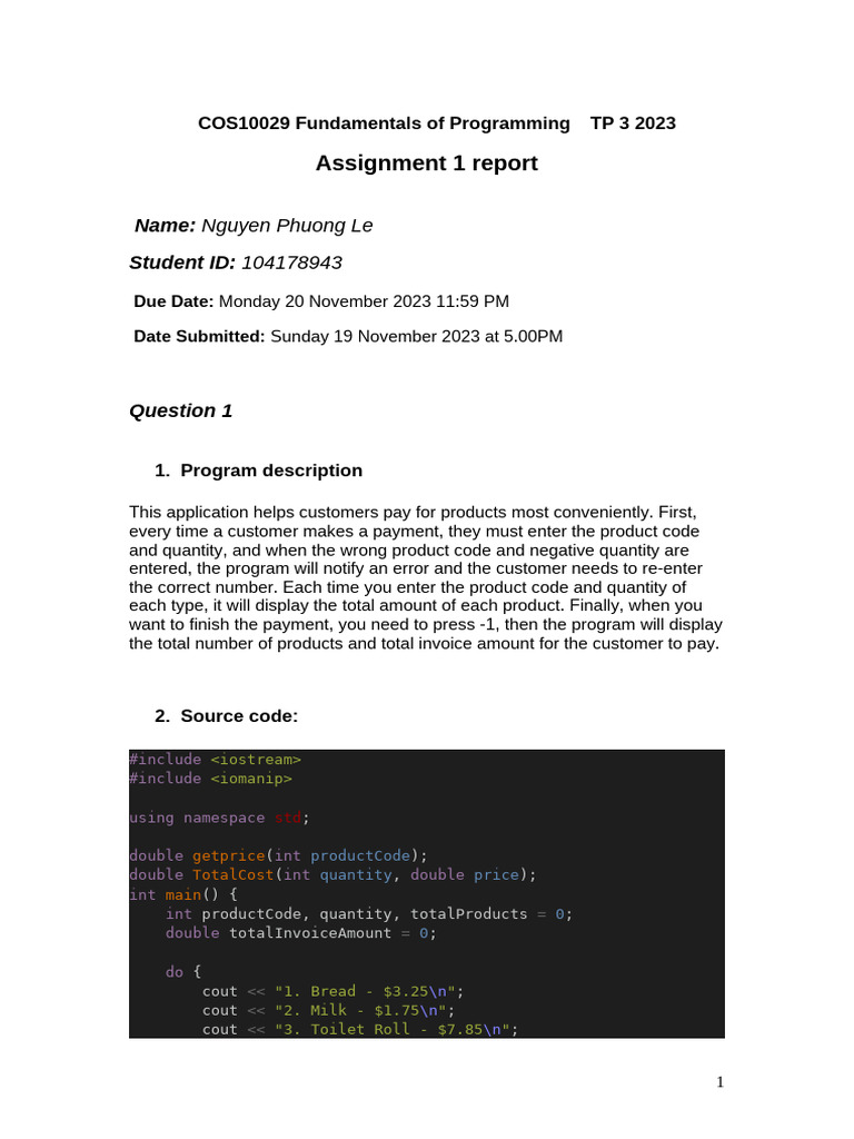 Programming Assignment Report 2023 | PDF | Computing | Computer Programming