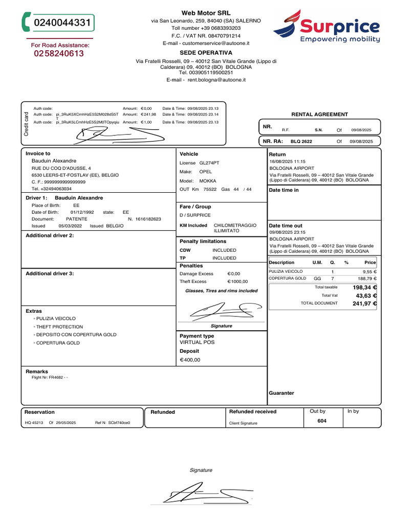 Ra Checkout 353561 Autoone EN 20250908111827 | PDF | Lease | Insurance