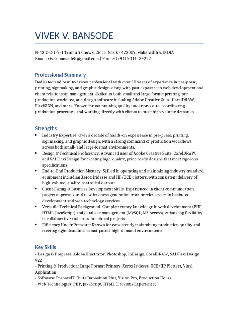 Vivek Bansode Final | PDF | Computing | Software