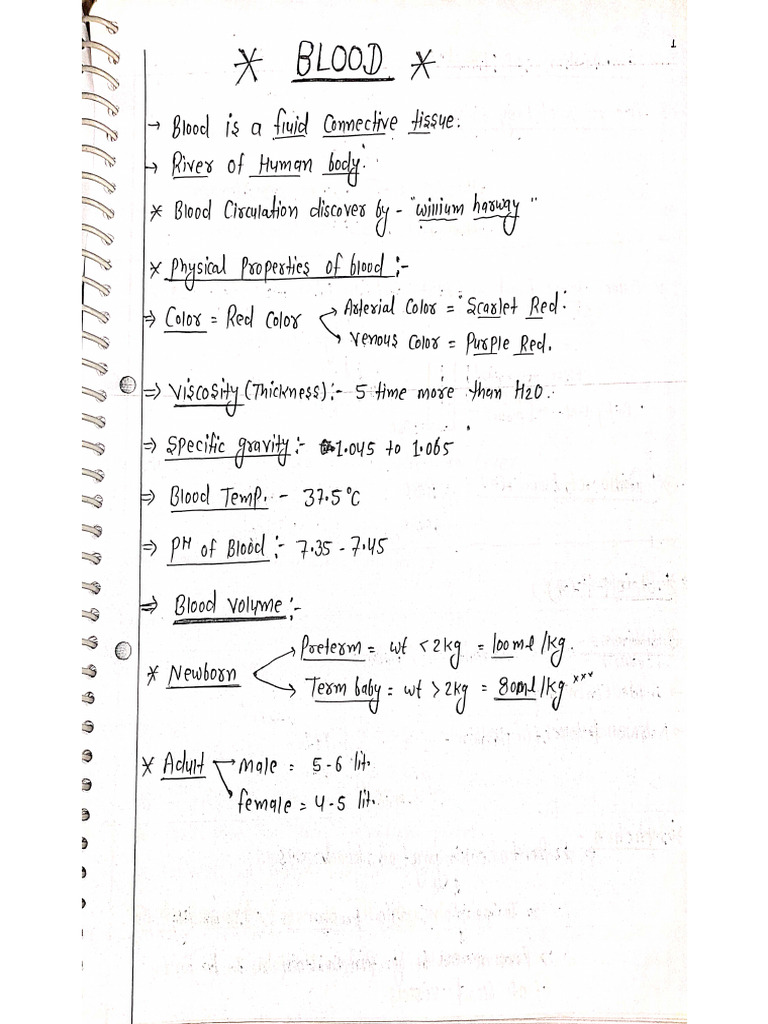 Blood Notes JINC | PDF