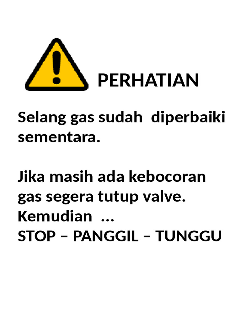 Warning Selang Gas | PDF