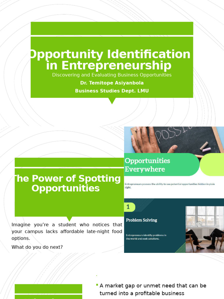 Identifying Business Opportunities in Entrepreneurship | PDF