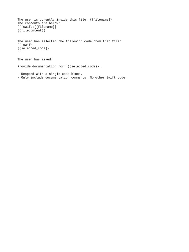 Swift Code Documentation Request | PDF