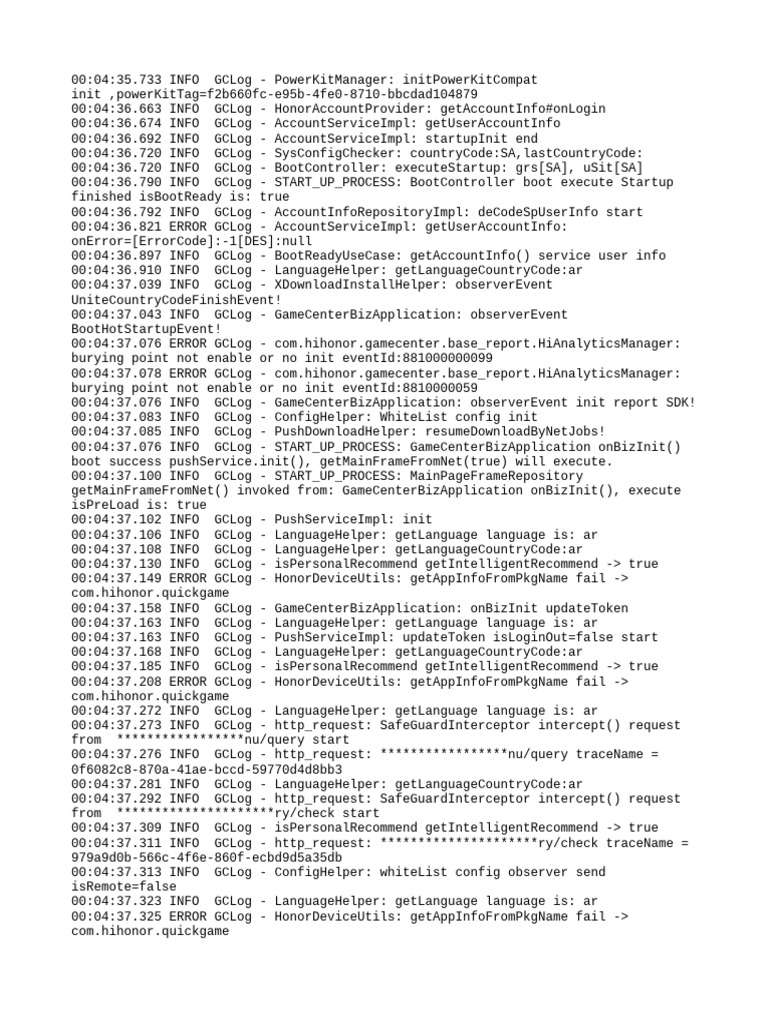 GameCenter Startup Log Analysis | PDF | Computing | Software