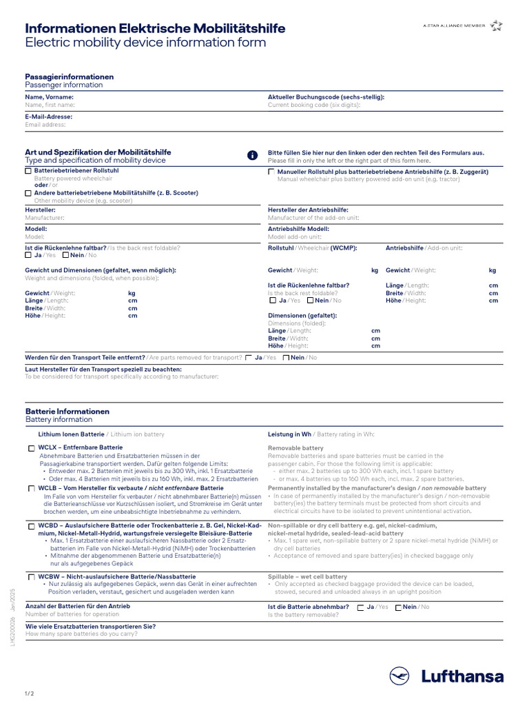 LH Electric Mobility Device Form En-De | PDF