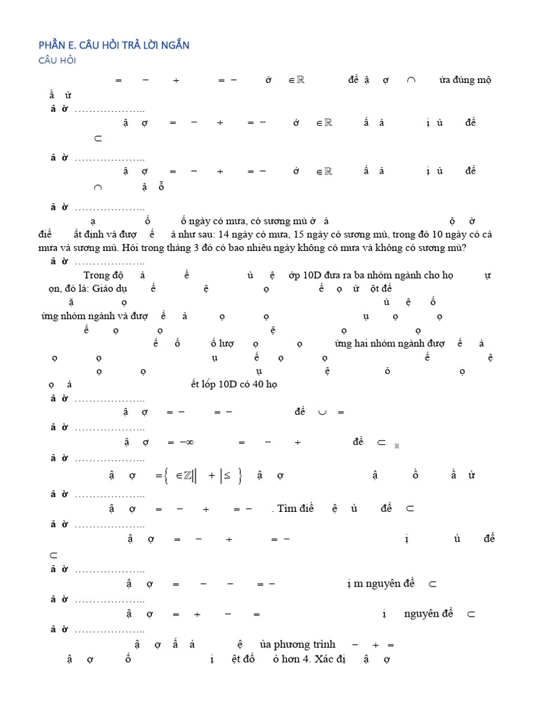 Van de 2. Tap Hop - Cac Phep Toan Tap Hop - Toán 2 | PDF