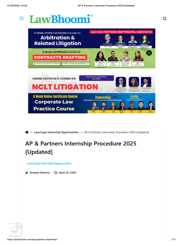 AP & Partners Internship 2025 Guide | PDF | Justice | Crime & Violence