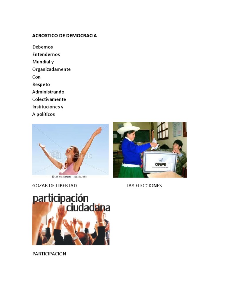 ACROSTICO DE DEMOCRACIA