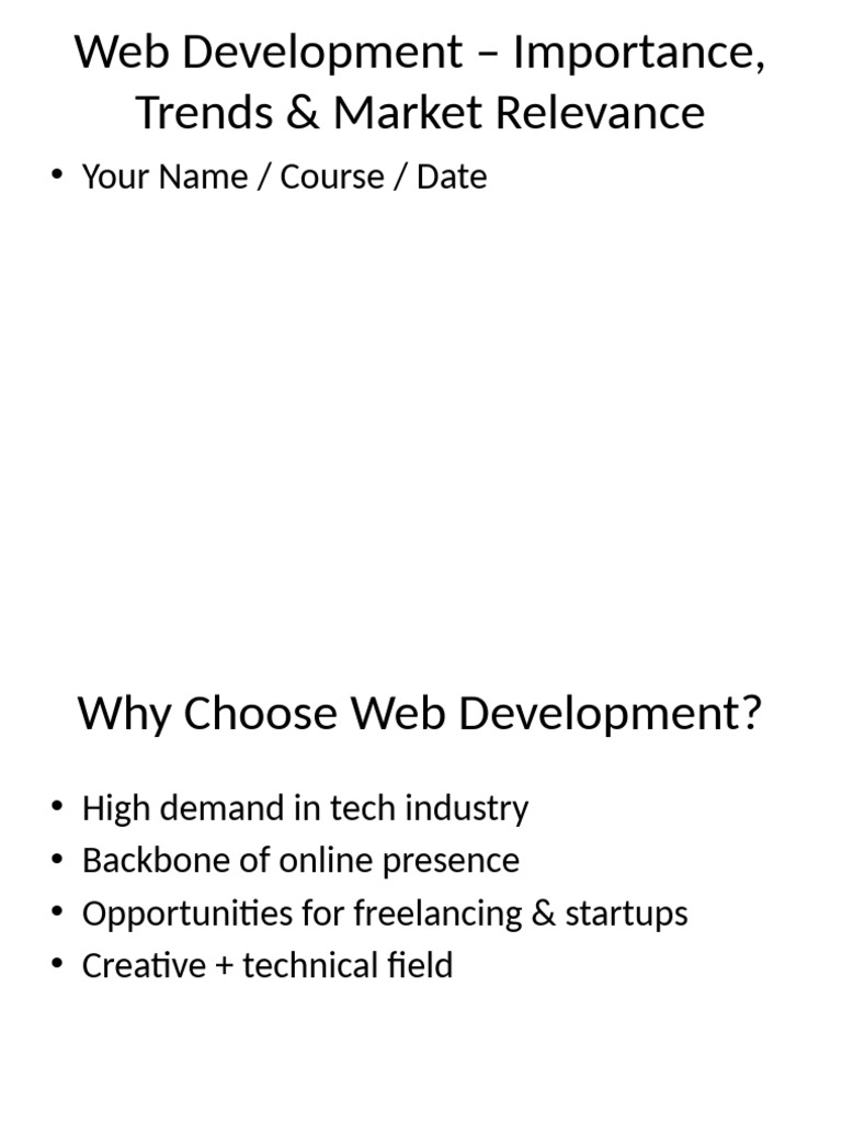 Web Development Presentation | PDF