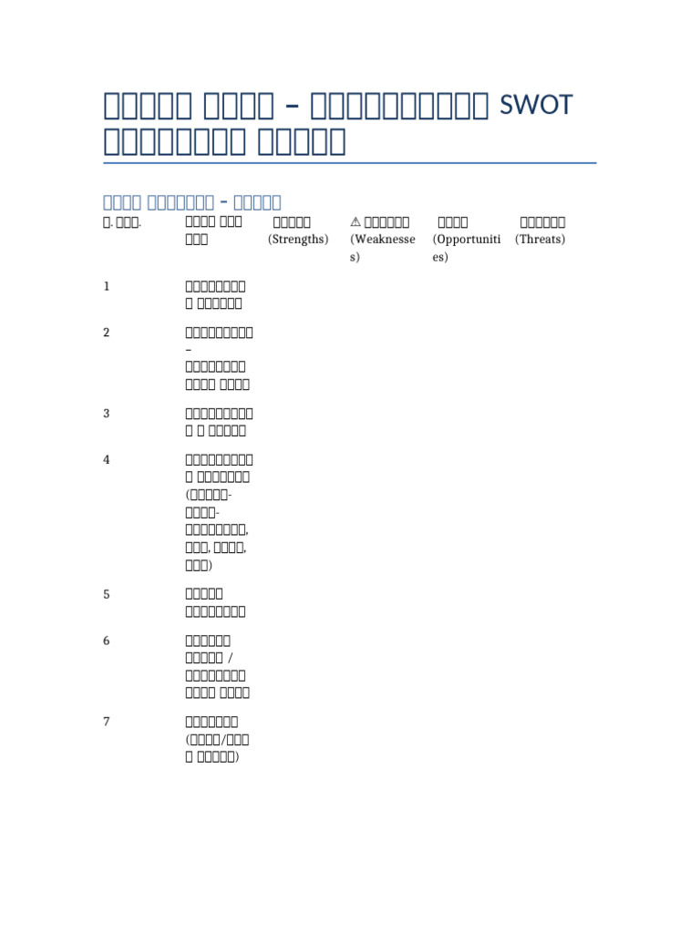 Police Bharti SWOT Form | PDF
