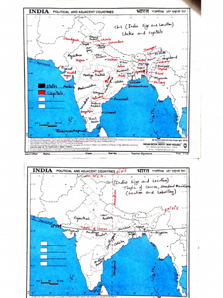Cl-9 Geography Map Work Term-1 | PDF
