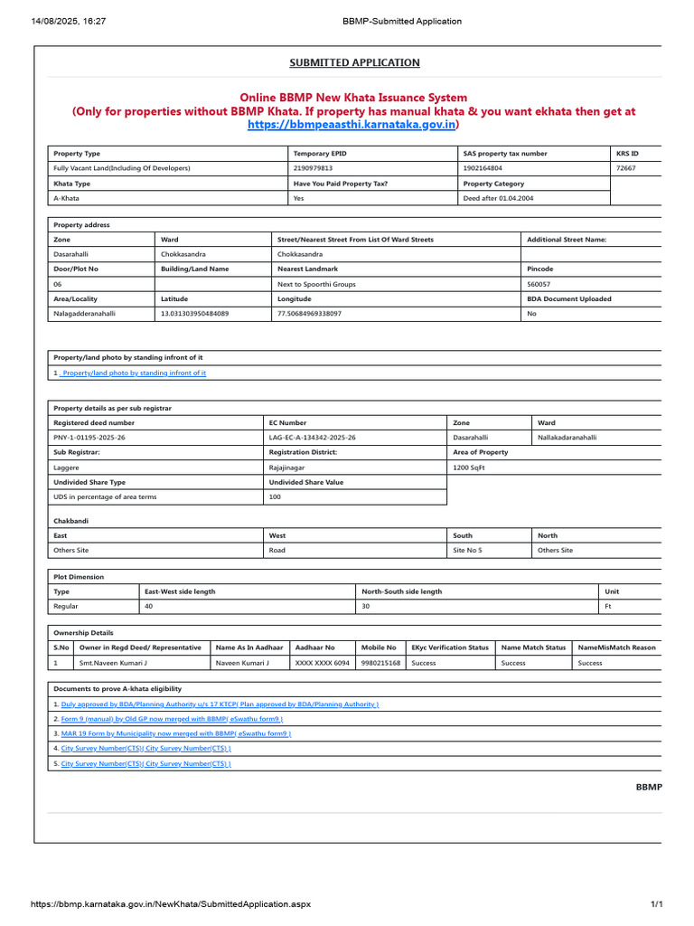 BBMP Application Submission Guide | PDF | Government
