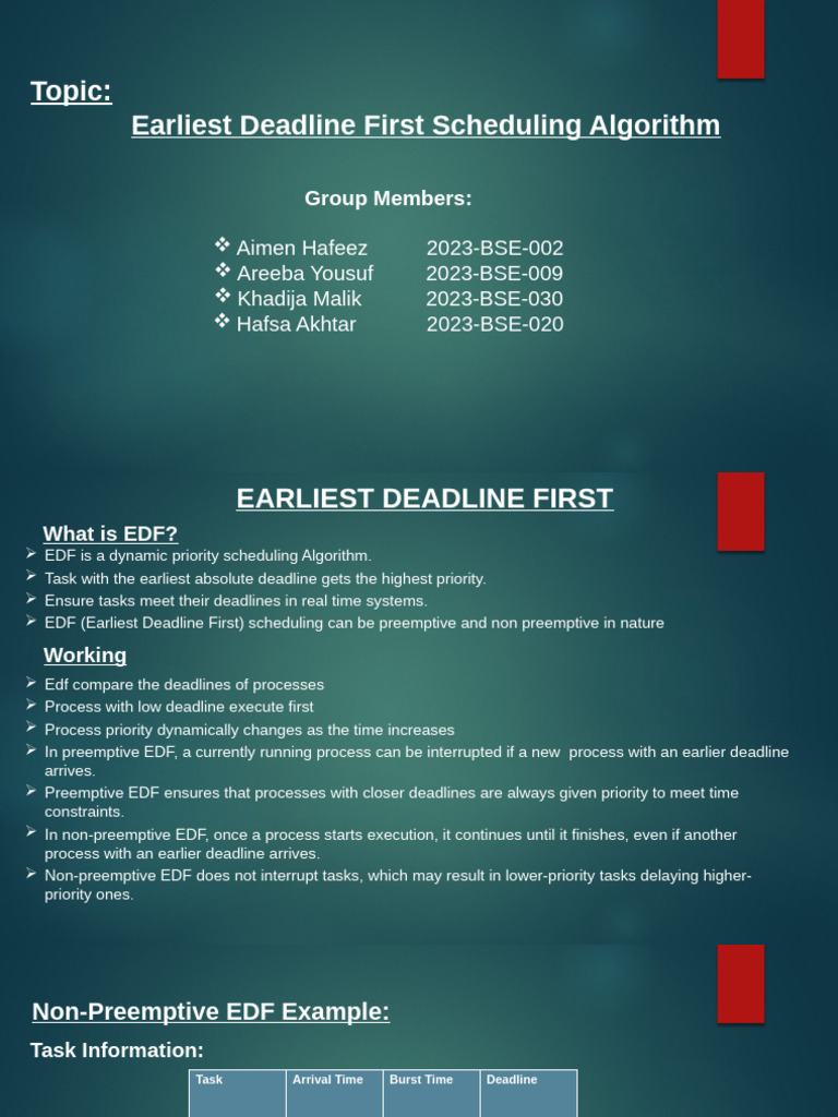 Earliest Deadline First Scheduling Overview | PDF | Computer Science ...