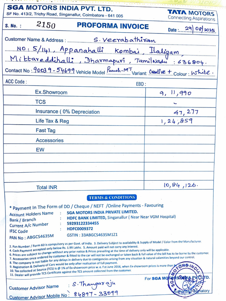 SGA Motors Proforma Invoice Template | PDF | Chess Openings | Chess Theory