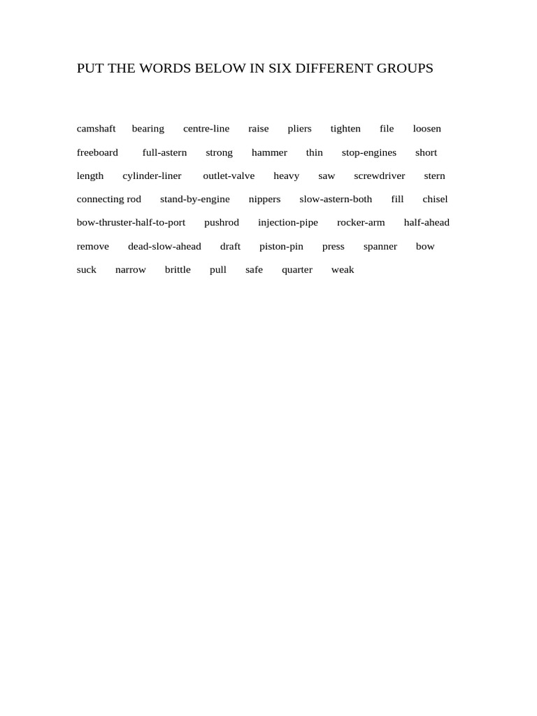 Put Words in Groups | PDF