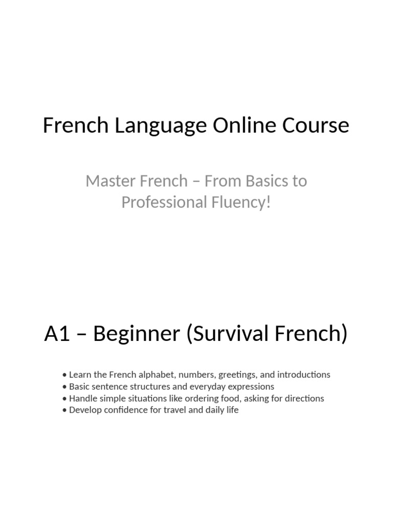 French Language Course Brochure | PDF