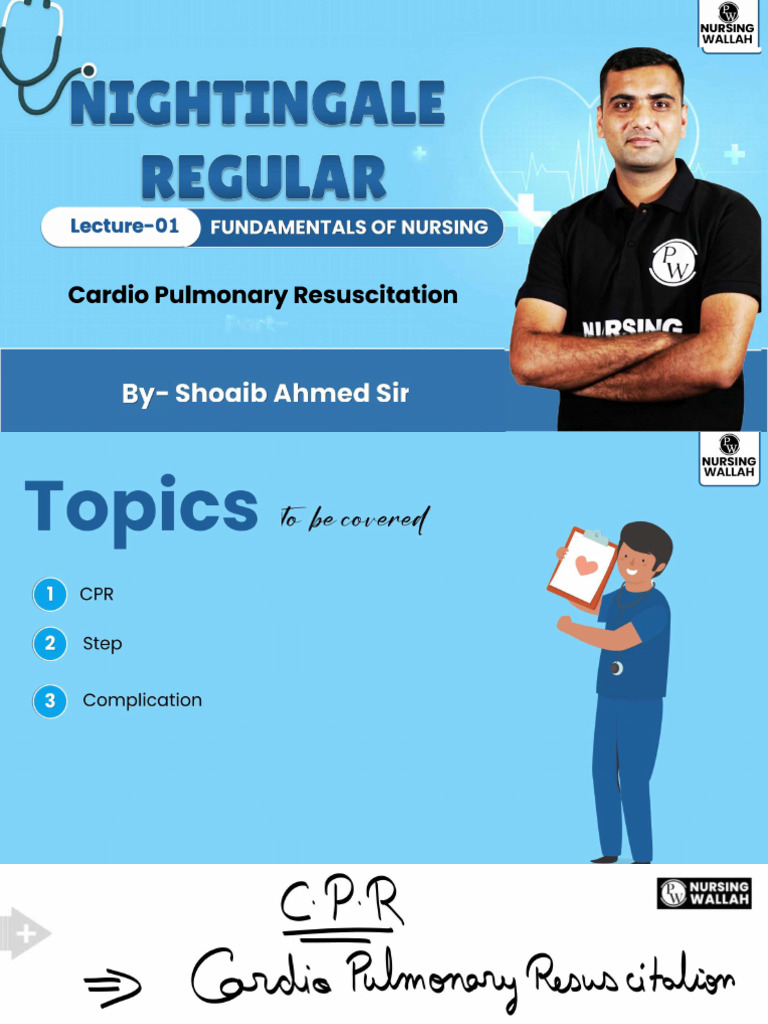 Cardio Pulmonary Resuscitation 01: Class Notes | PDF