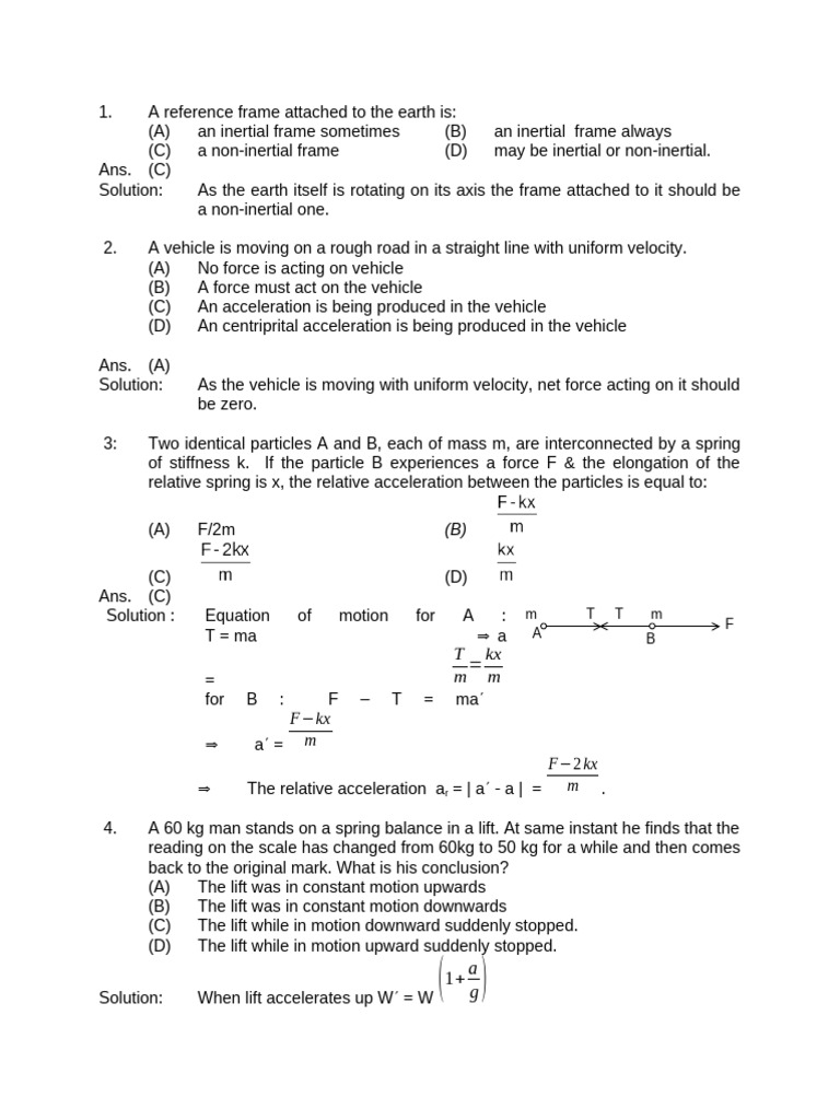 Physics Problems on Forces and Motion | PDF | Acceleration | Force
