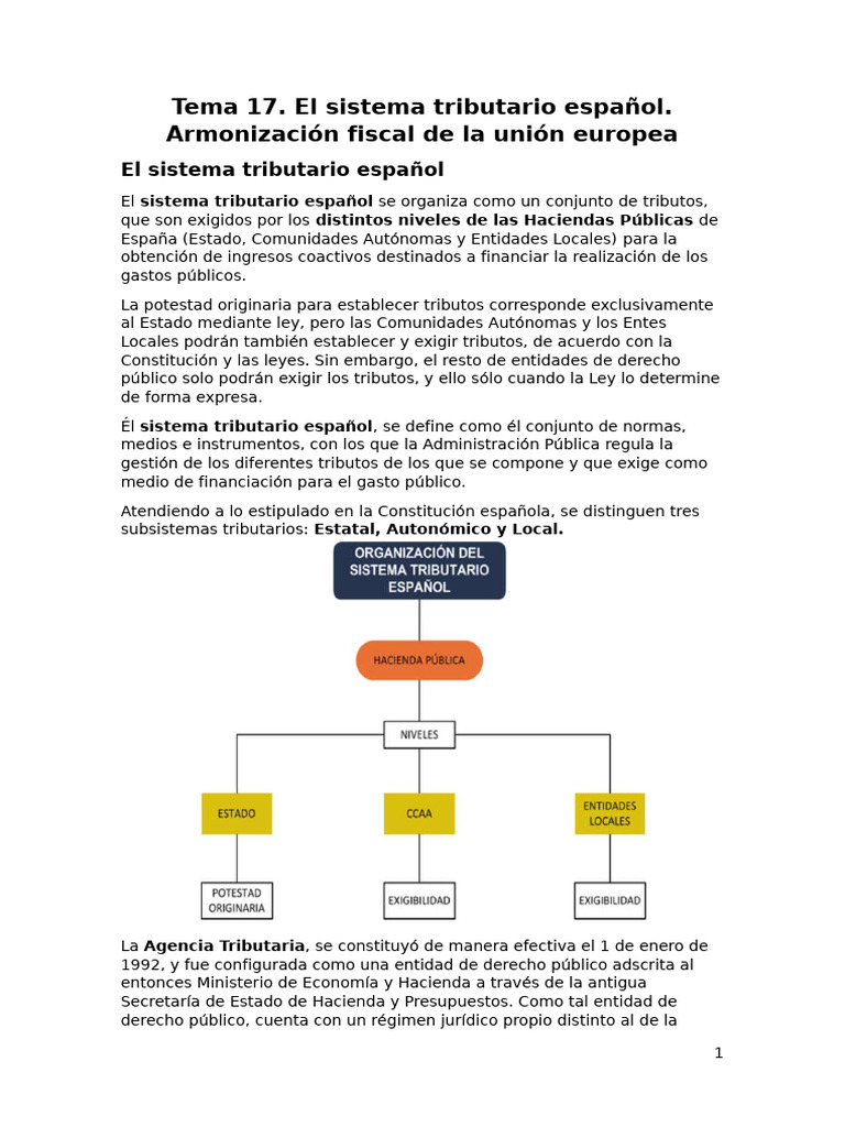 Sistema Tributario Español y Agencia Tributaria | PDF | Impuestos ...