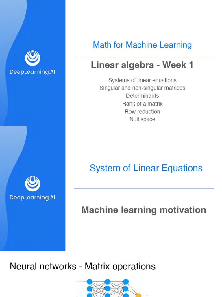 Linear Algebra for Machine Learning | PDF | Matrix (Mathematics ...