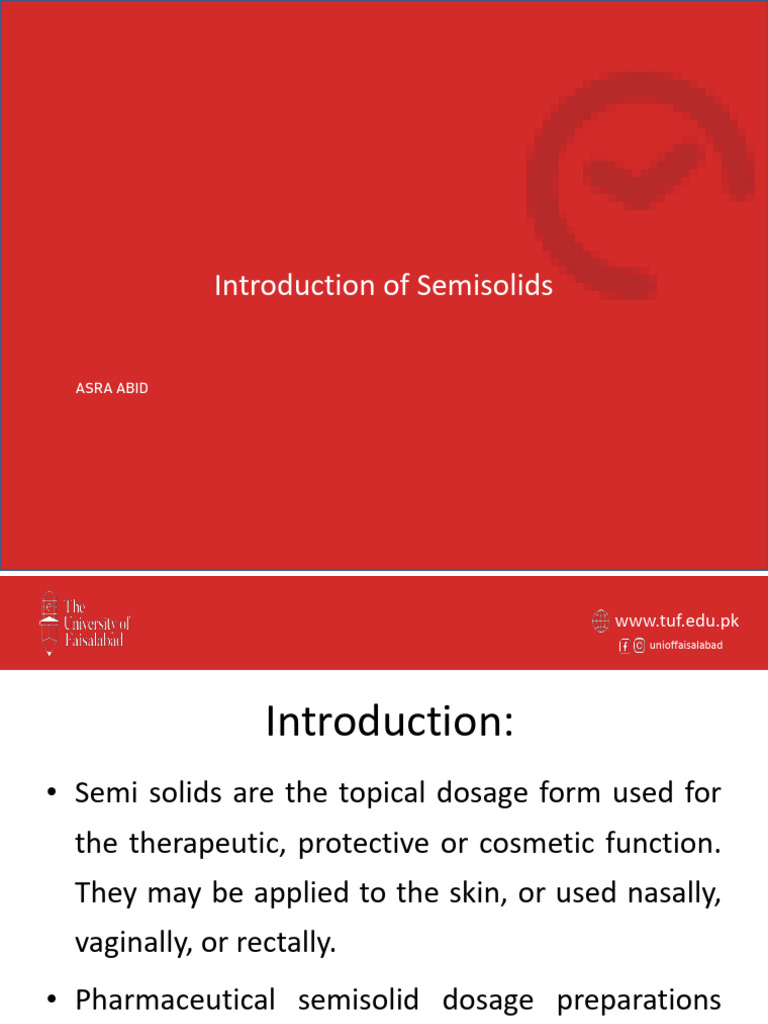 Overview of Semisolid Dosage Forms | PDF | Topical Medication | Emulsion