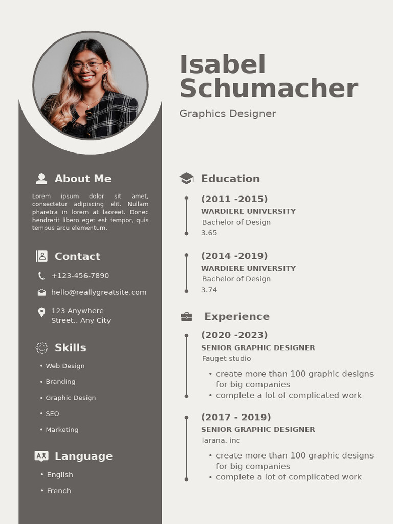 Modern Minimalist CV Resume | PDF
