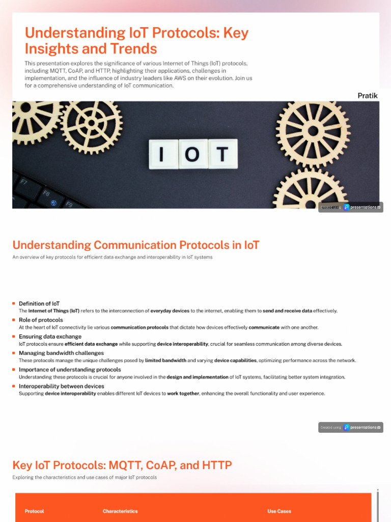IoT Protocols - Diagrams, Tables, and Key Insights | PDF