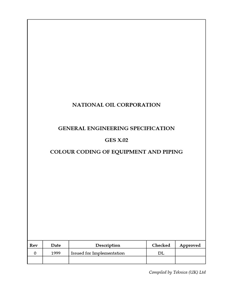 Colour Coding for Oil & Gas Equipment | PDF | Specification (Technical ...