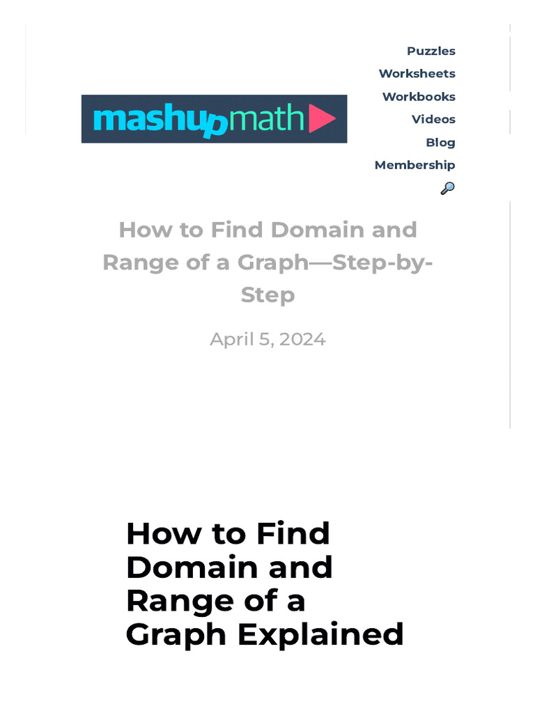 How To Find Domain and Range of A Graph (Step-by-Step) - Mashup Math ...