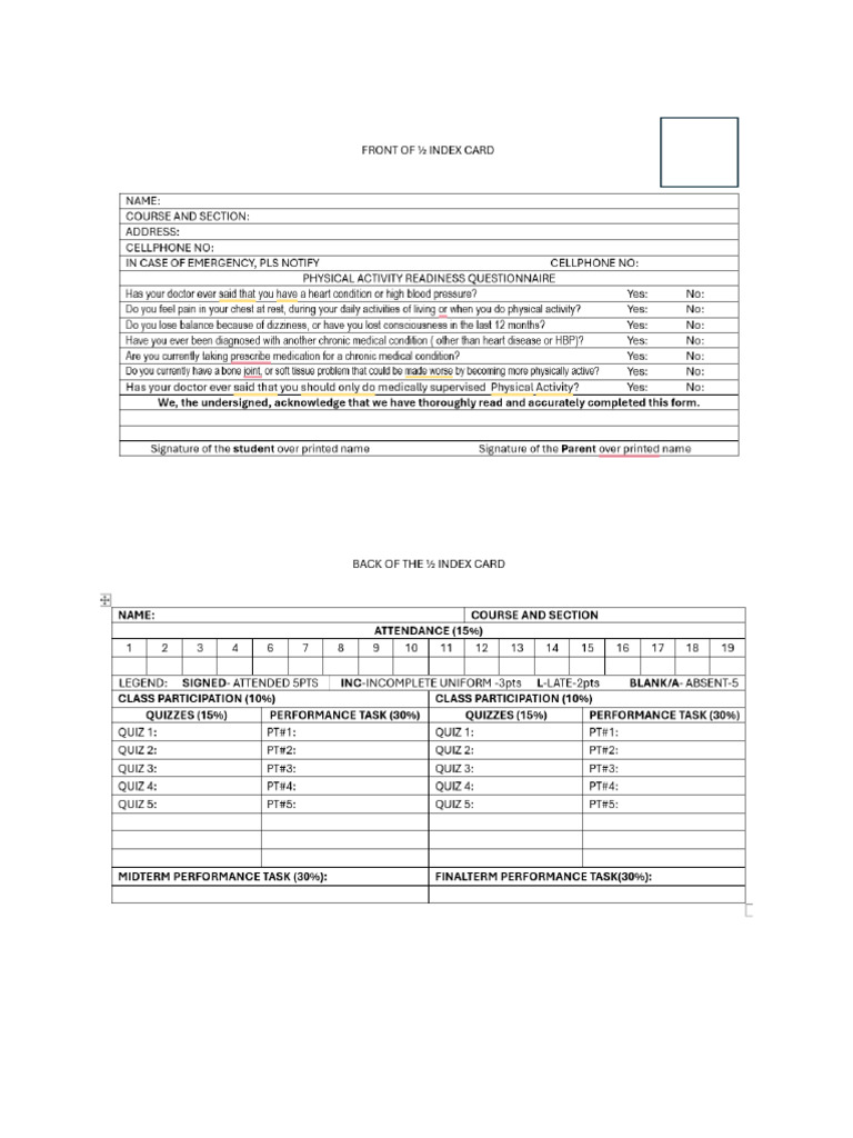 Format Index Card | PDF