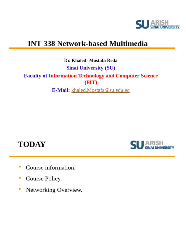 Network-based Multimedia Course Overview | PDF | Computer Network ...