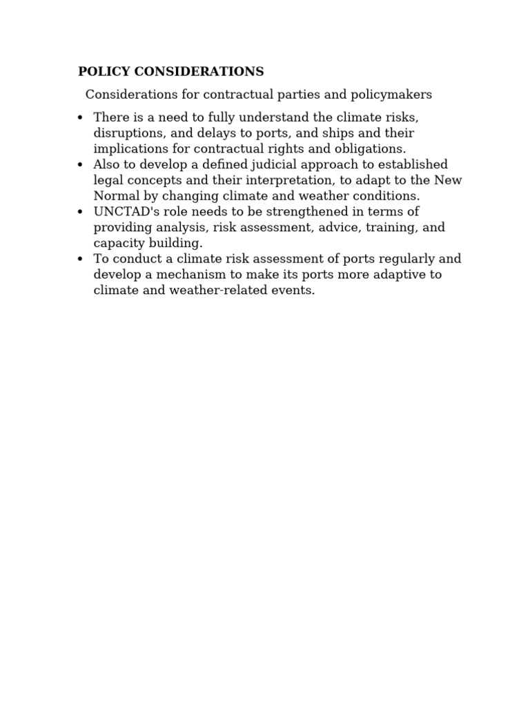 Climate Risk Policy for Ports | PDF