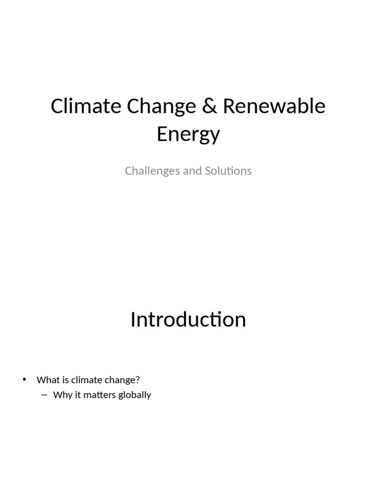 Climate Change & Renewable Energy | PDF