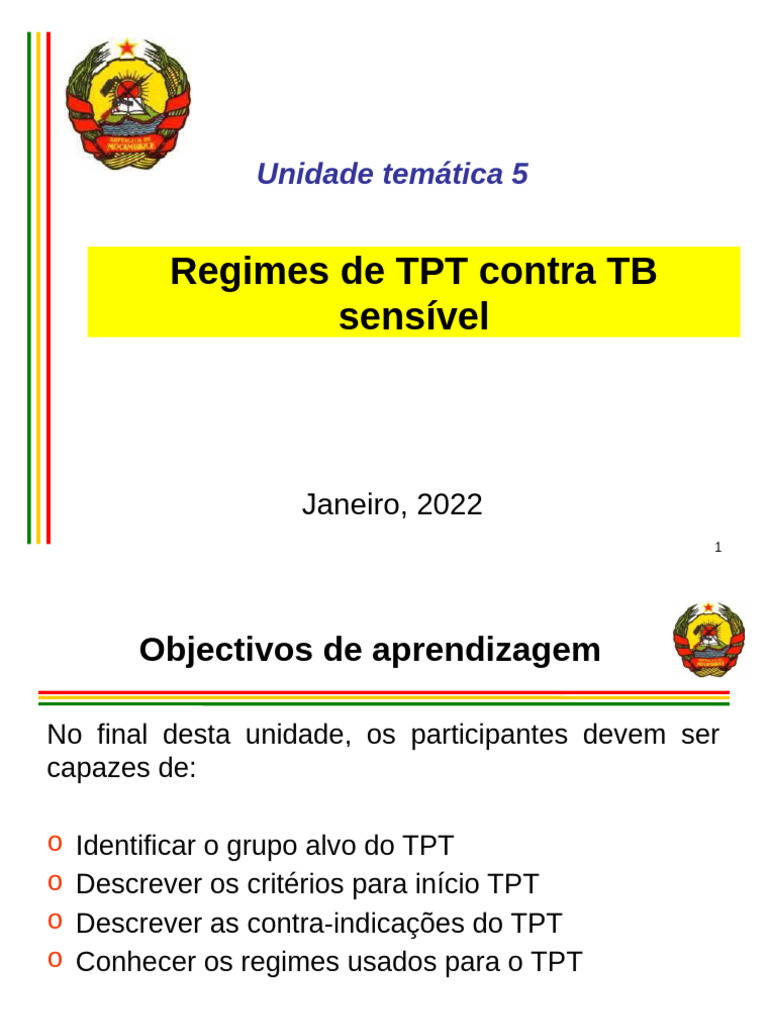 Unidade 5. Regimes de TPT Contra TB Sensível - 19Jan Final | PDF ...