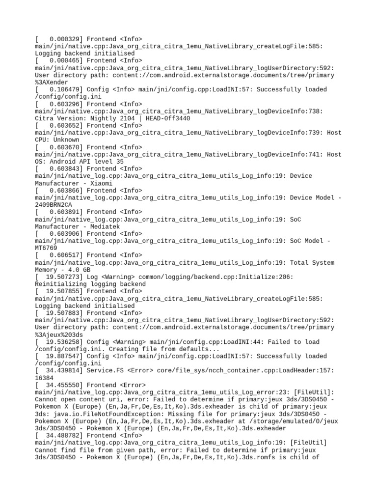 Citra Log | PDF | Computing | Computer Architecture