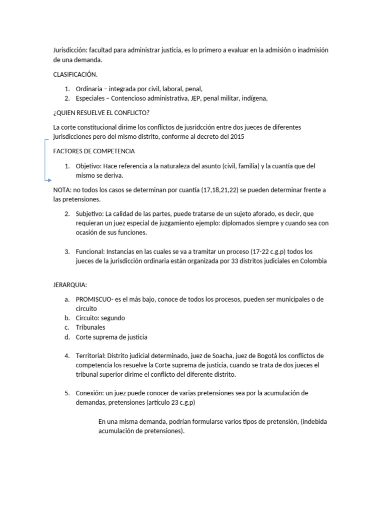 Jurisdicción y Competencia en Procesos Judiciales | PDF | Jurisdicción ...