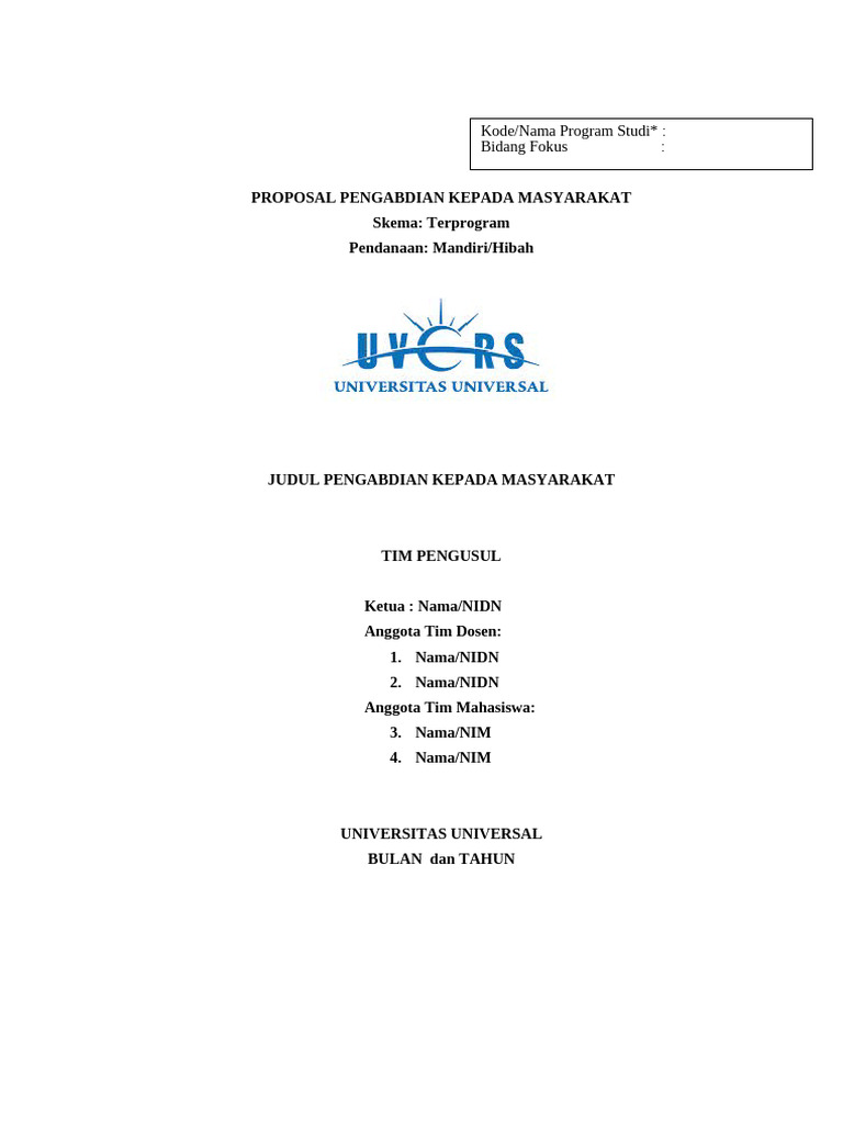Proposal Pengabdian Masyarakat 2023 | PDF
