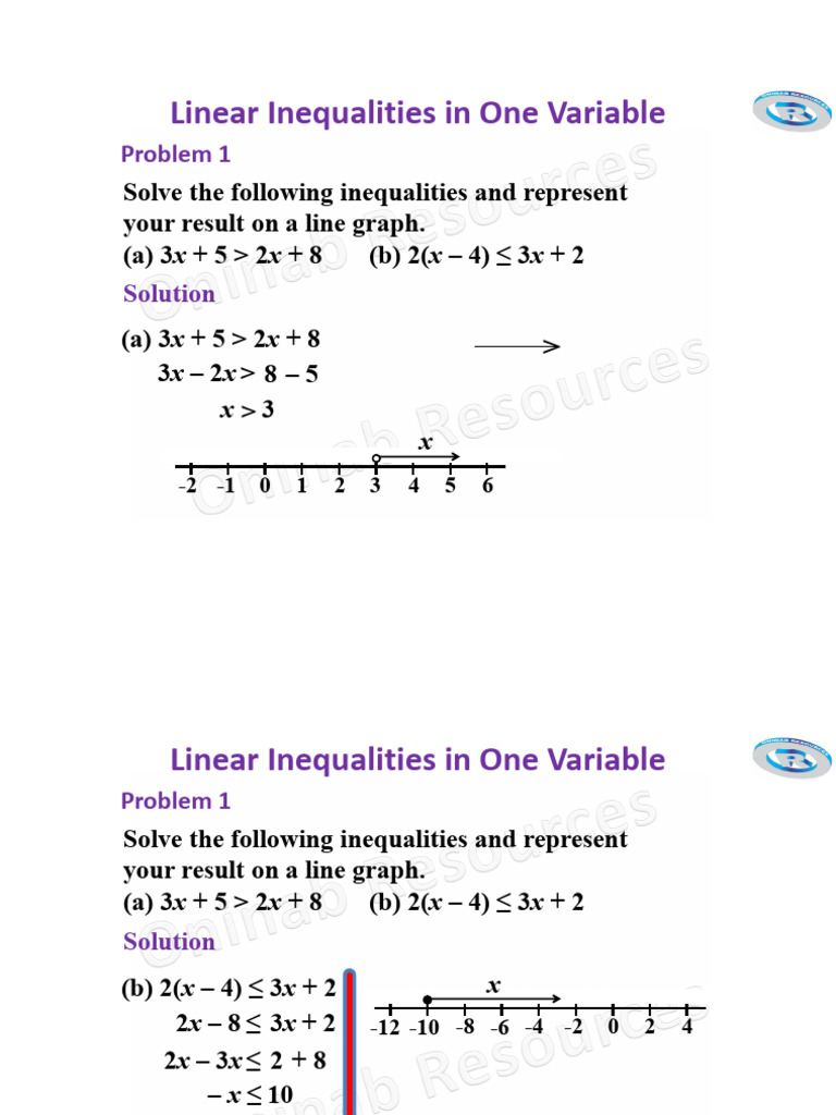 Inequalities in One Variable | PDF | Inequality (Mathematics ...