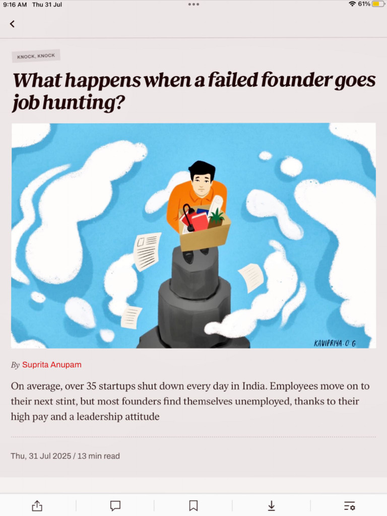 What Happens When A Failed Founder Goes Job Hunting - The Ken | PDF