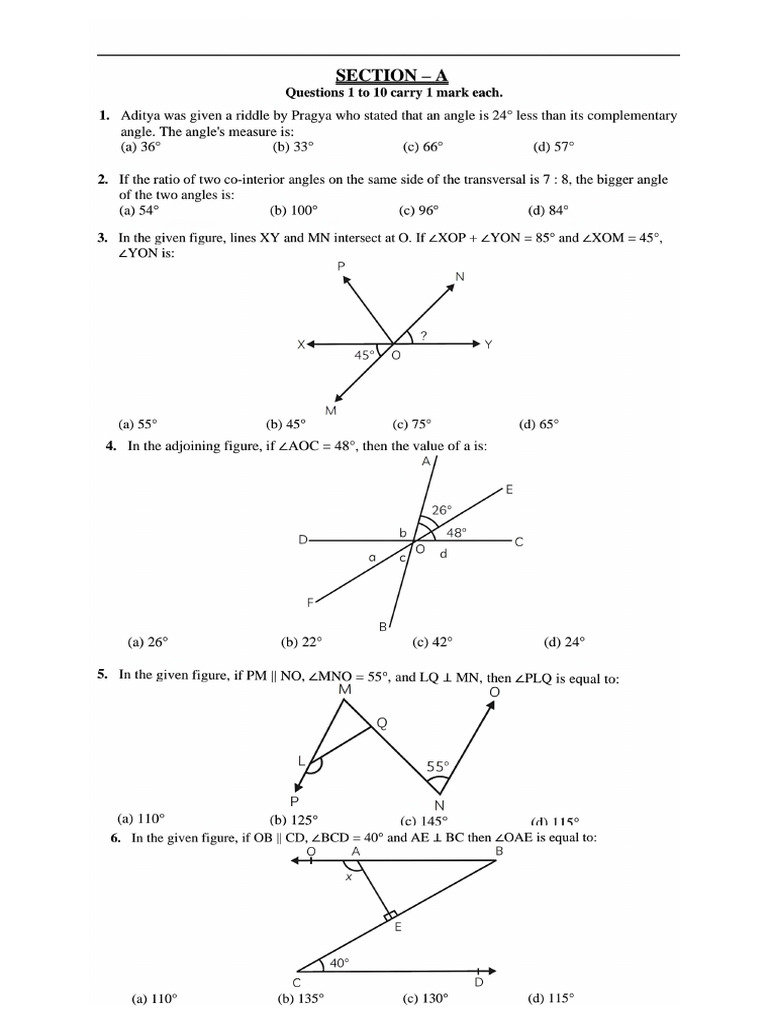 3rd RT Lines and Angles | PDF