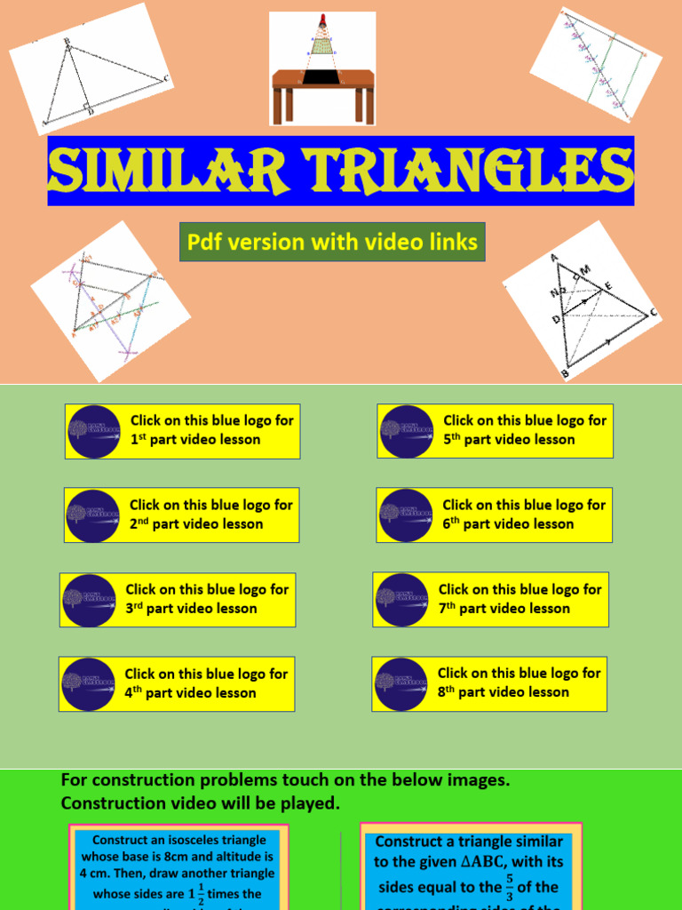 8.SIMILAR TRIANGLES - PDF Version With Video Links | PDF | Geometric ...