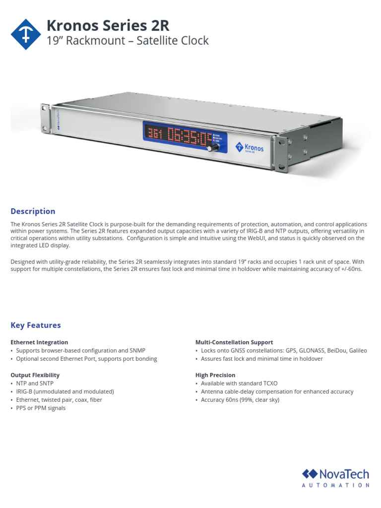 Kronos 2R Rackmount Satellite Clock | PDF | Coaxial Cable ...