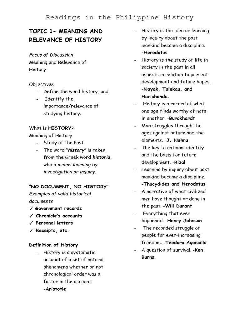 Understanding Philippine History Basics | PDF | Liberal Arts Education