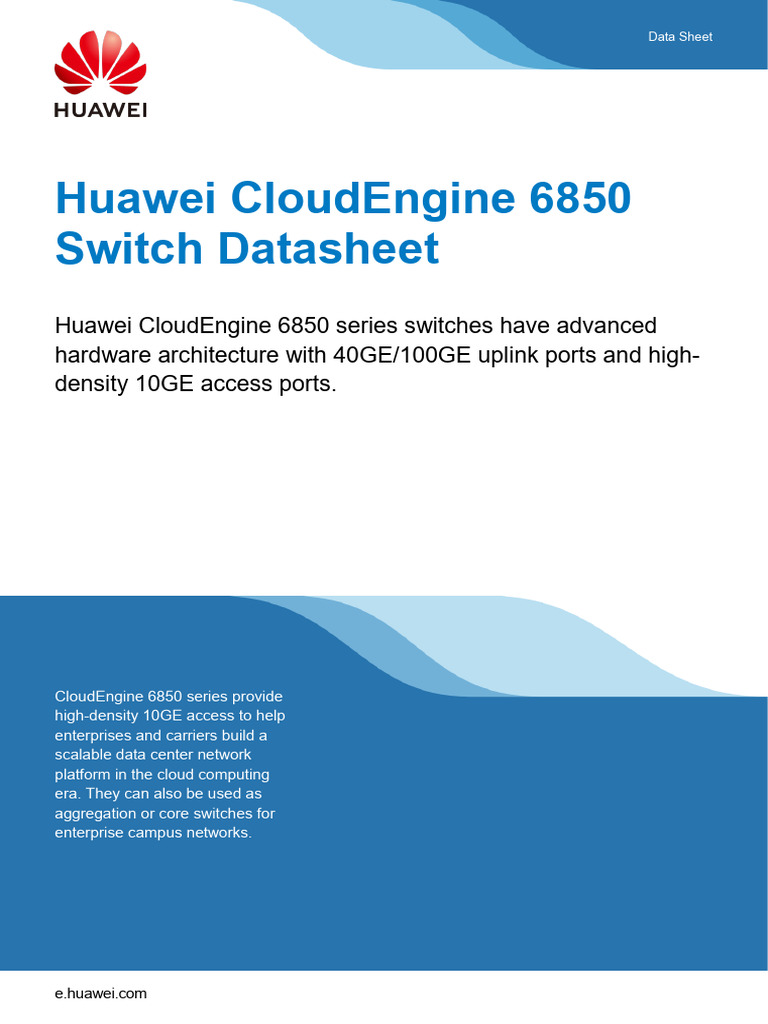 Huawei CloudEngine 6850 Switch Overview | PDF | Computer Network | I Pv6