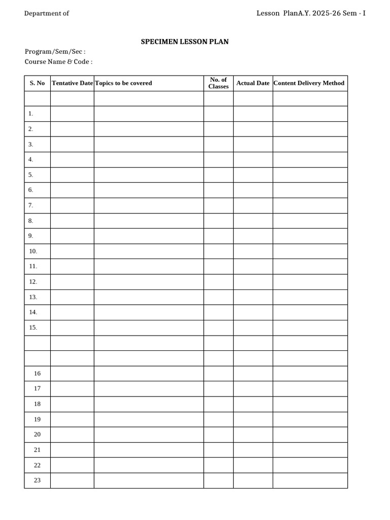 Lesson Plan Sample Copy-1 | PDF