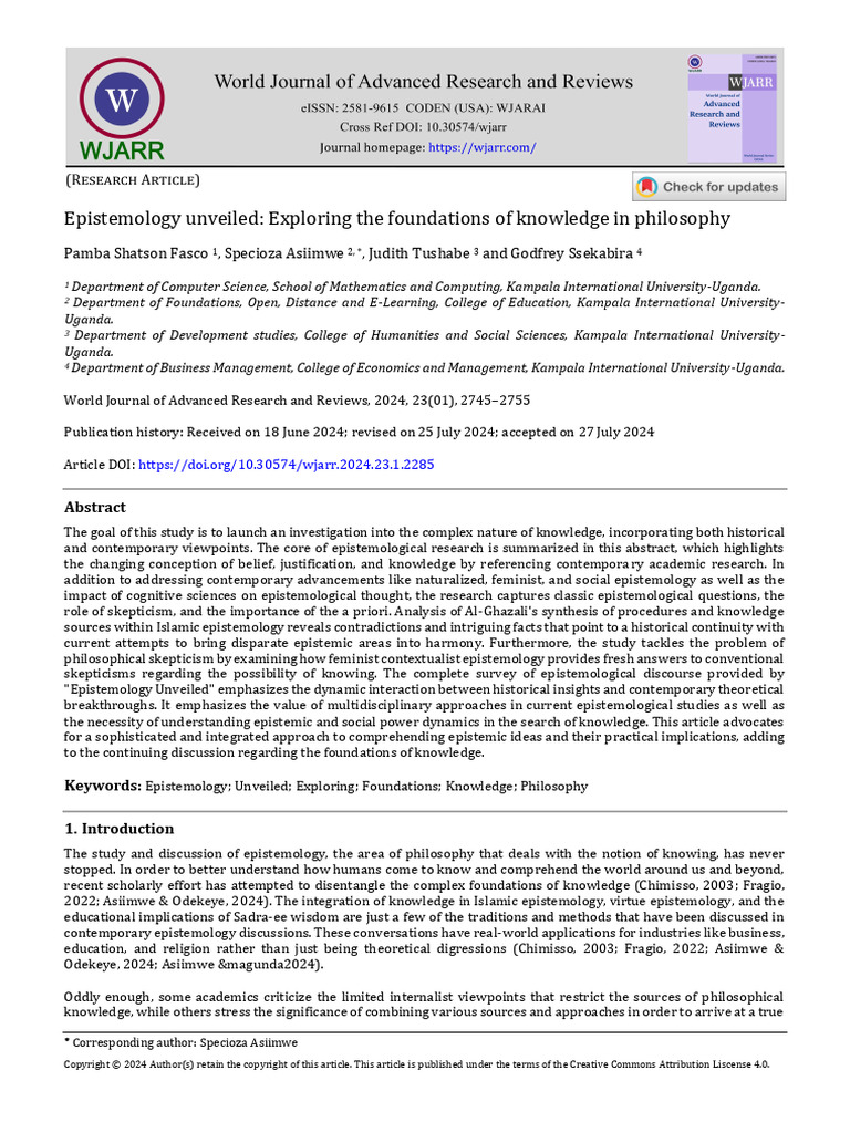 Foundations of Knowledge in Epistemology | PDF | Epistemology | Knowledge