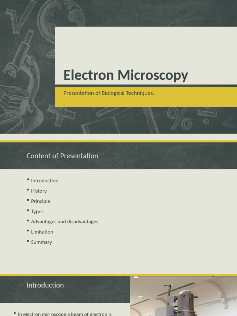 Overview of Electron Microscopy Techniques | PDF | Electron Microscope ...