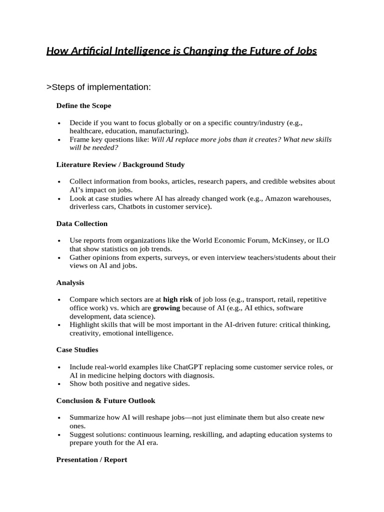 AI's Impact on Future Job Markets | PDF | Artificial Intelligence ...