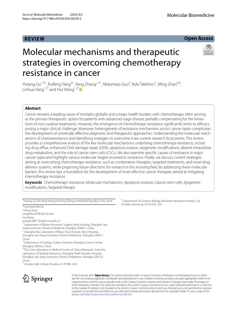 s43556-024-00239-2 | PDF | Chemotherapy | Regulation Of Gene Expression