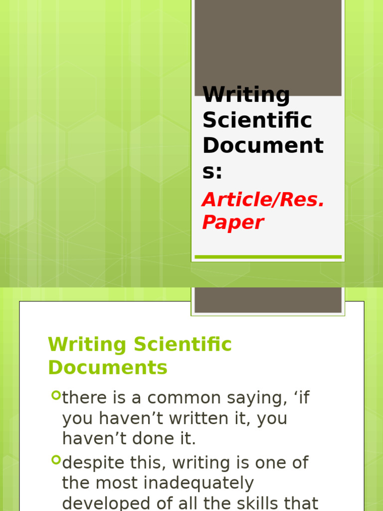 Guide to Writing Scientific Documents | PDF | Abstract (Summary) | Citation